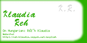 klaudia reh business card